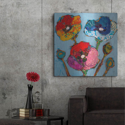 Luxe Metal Art 'Poppy 6' by St. Hilaire Elizabeth, Metal Wall Art,36x36