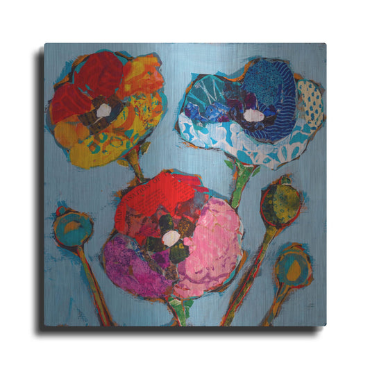 Luxe Metal Art 'Poppy 6' by St. Hilaire Elizabeth, Metal Wall Art