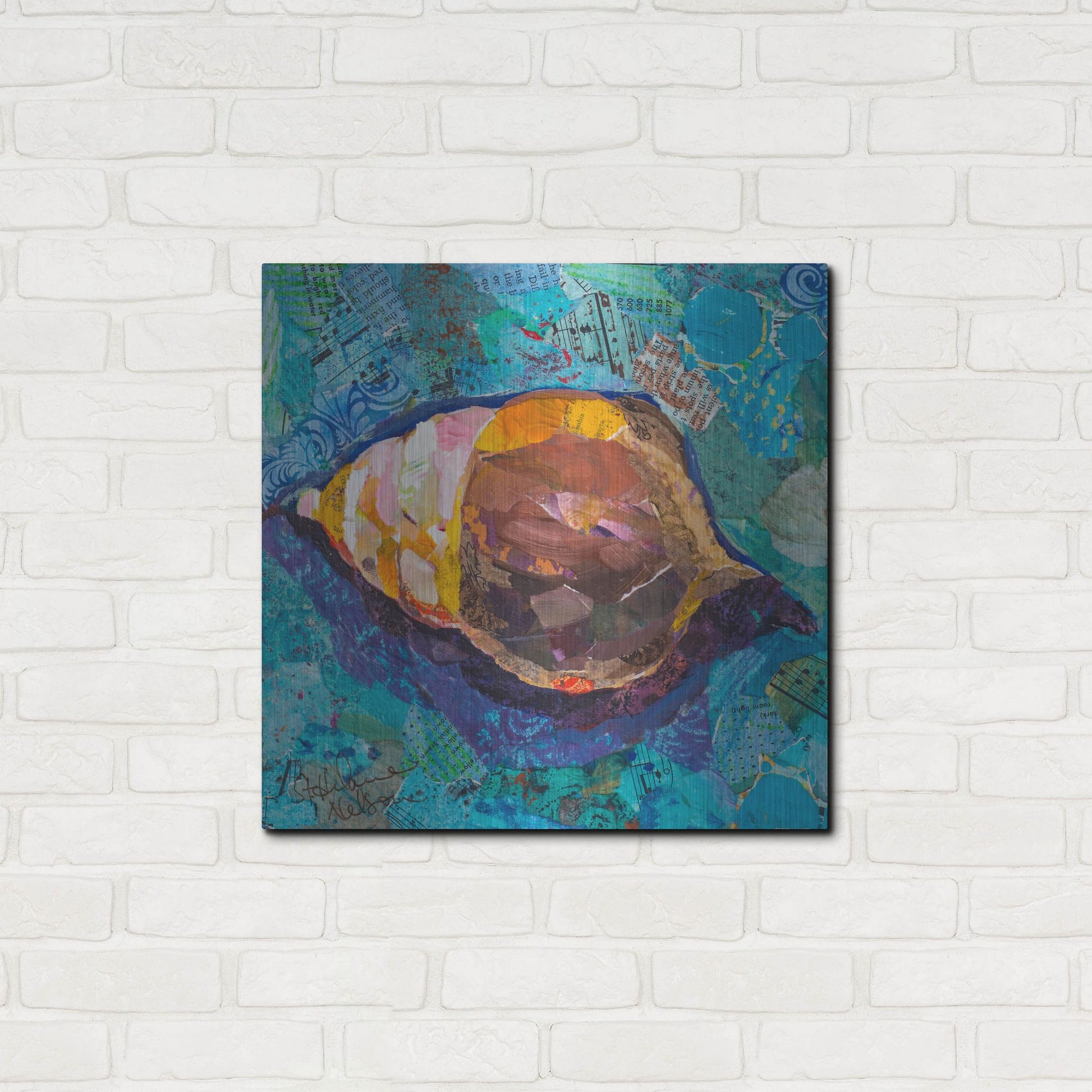 Luxe Metal Art 'Blue Spiral' by St. Hilaire Elizabeth, Metal Wall Art,24x24