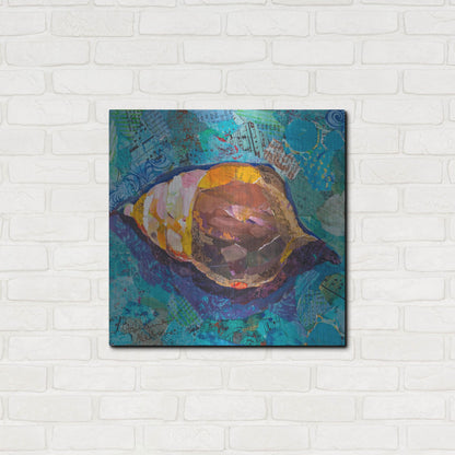 Luxe Metal Art 'Blue Spiral' by St. Hilaire Elizabeth, Metal Wall Art,24x24