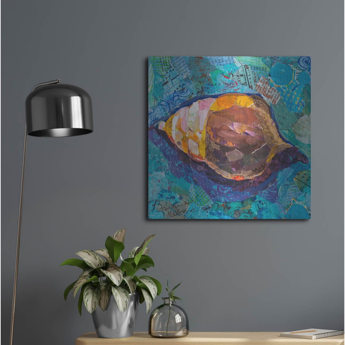 Luxe Metal Art 'Blue Spiral' by St. Hilaire Elizabeth, Metal Wall Art,24x24