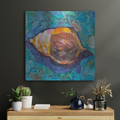 Luxe Metal Art 'Blue Spiral' by St. Hilaire Elizabeth, Metal Wall Art,24x24