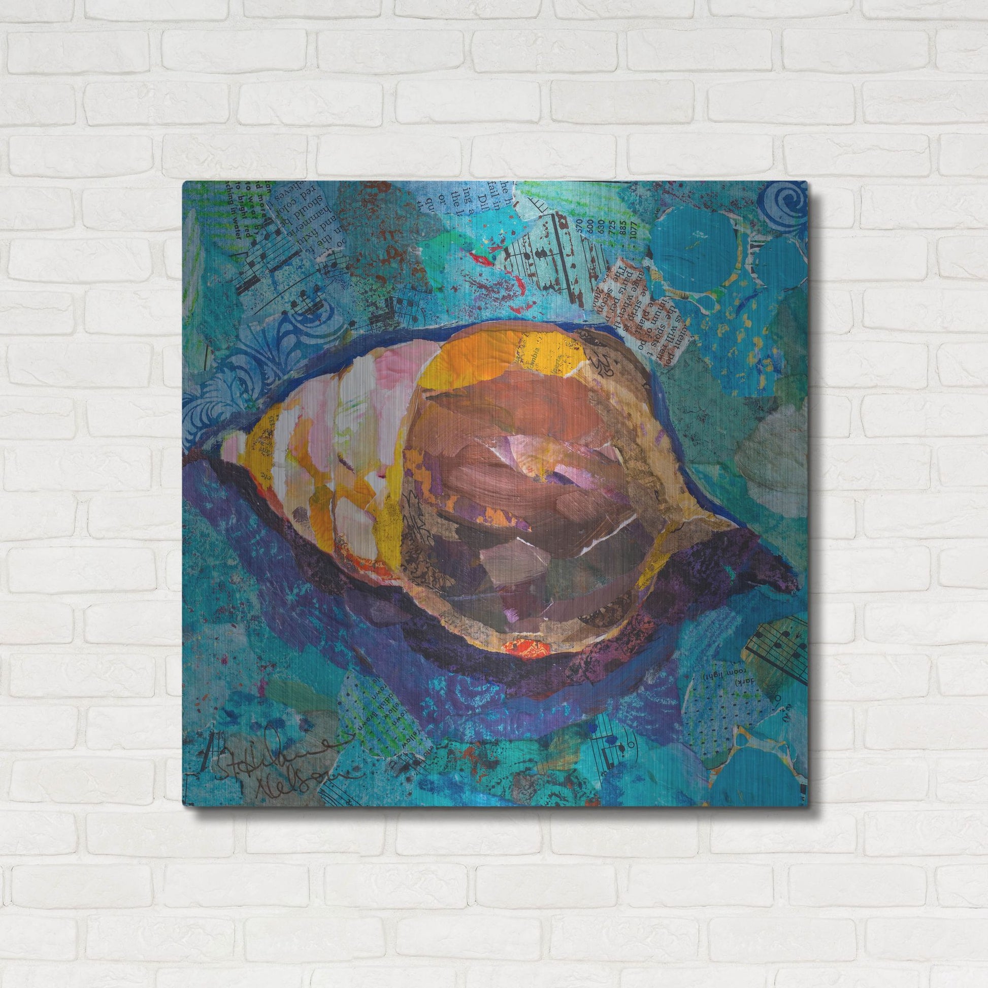 Luxe Metal Art 'Blue Spiral' by St. Hilaire Elizabeth, Metal Wall Art,36x36