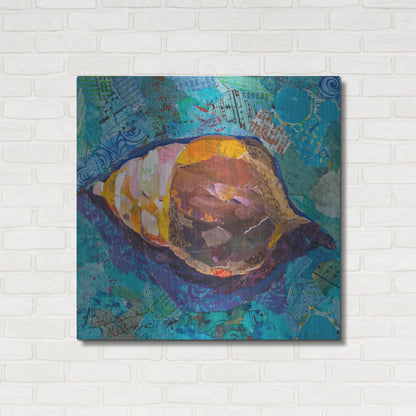 Luxe Metal Art 'Blue Spiral' by St. Hilaire Elizabeth, Metal Wall Art,36x36