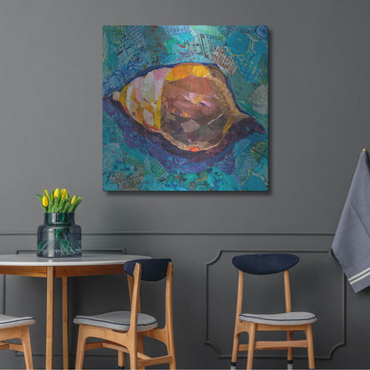 Luxe Metal Art 'Blue Spiral' by St. Hilaire Elizabeth, Metal Wall Art,36x36