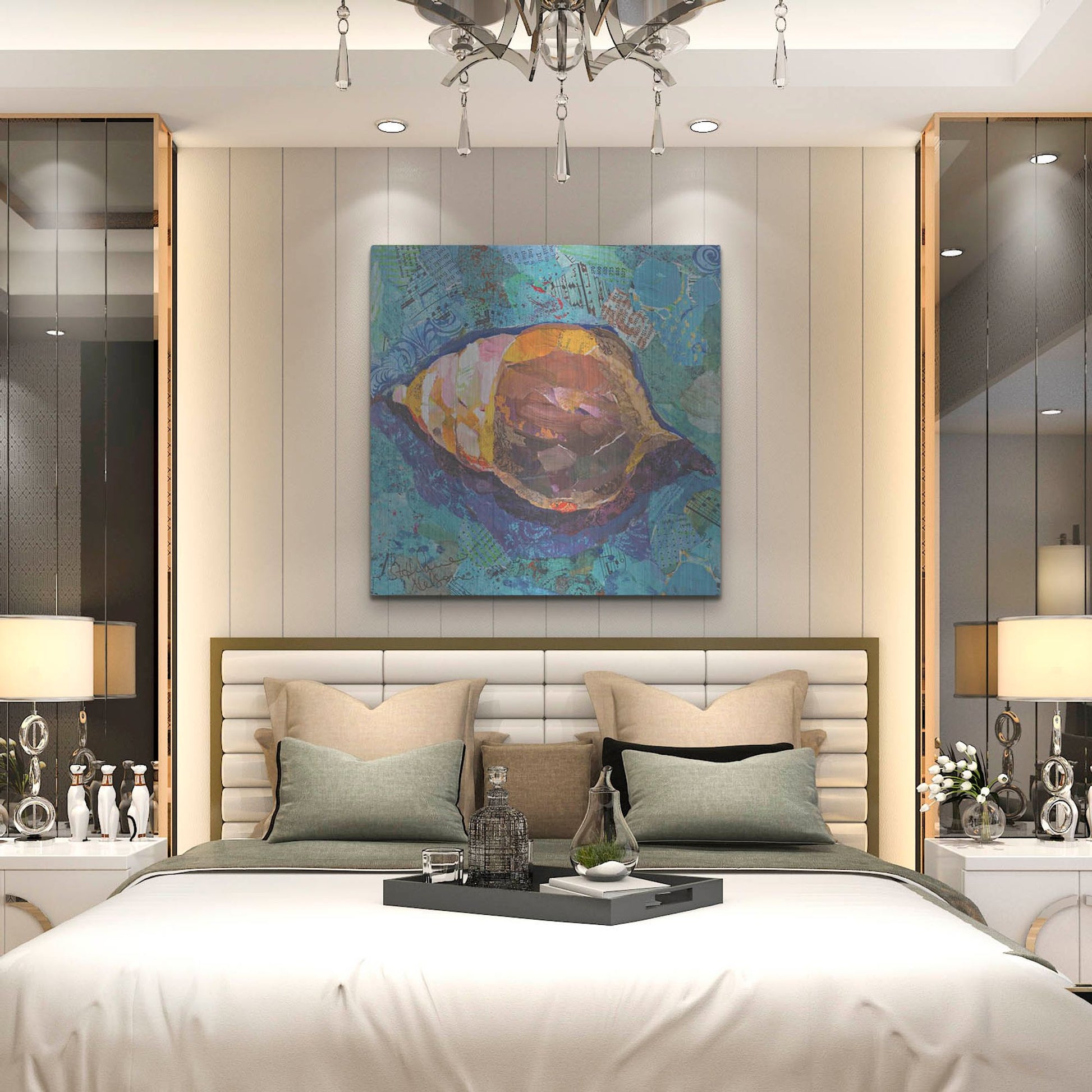 Luxe Metal Art 'Blue Spiral' by St. Hilaire Elizabeth, Metal Wall Art,36x36