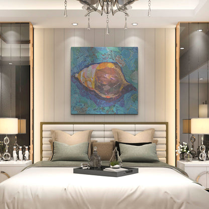 Luxe Metal Art 'Blue Spiral' by St. Hilaire Elizabeth, Metal Wall Art,36x36