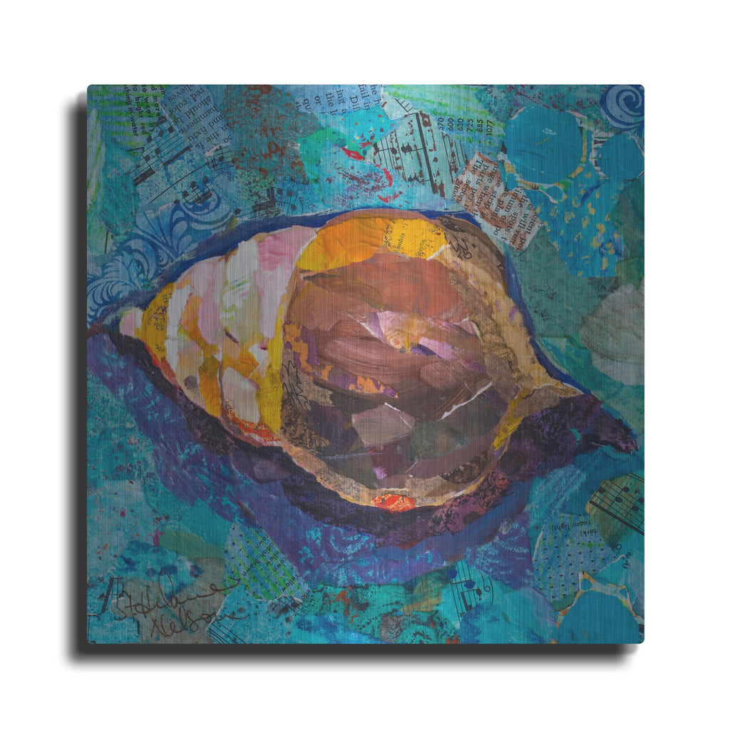 Luxe Metal Art 'Blue Spiral' by St. Hilaire Elizabeth, Metal Wall Art