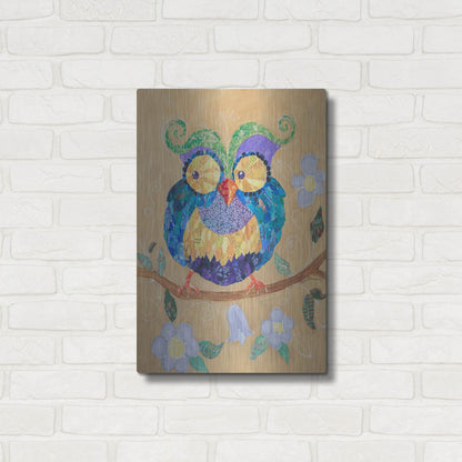 Luxe Metal Art 'Owl Always Love You Too' by St. Hilaire Elizabeth, Metal Wall Art,16x24