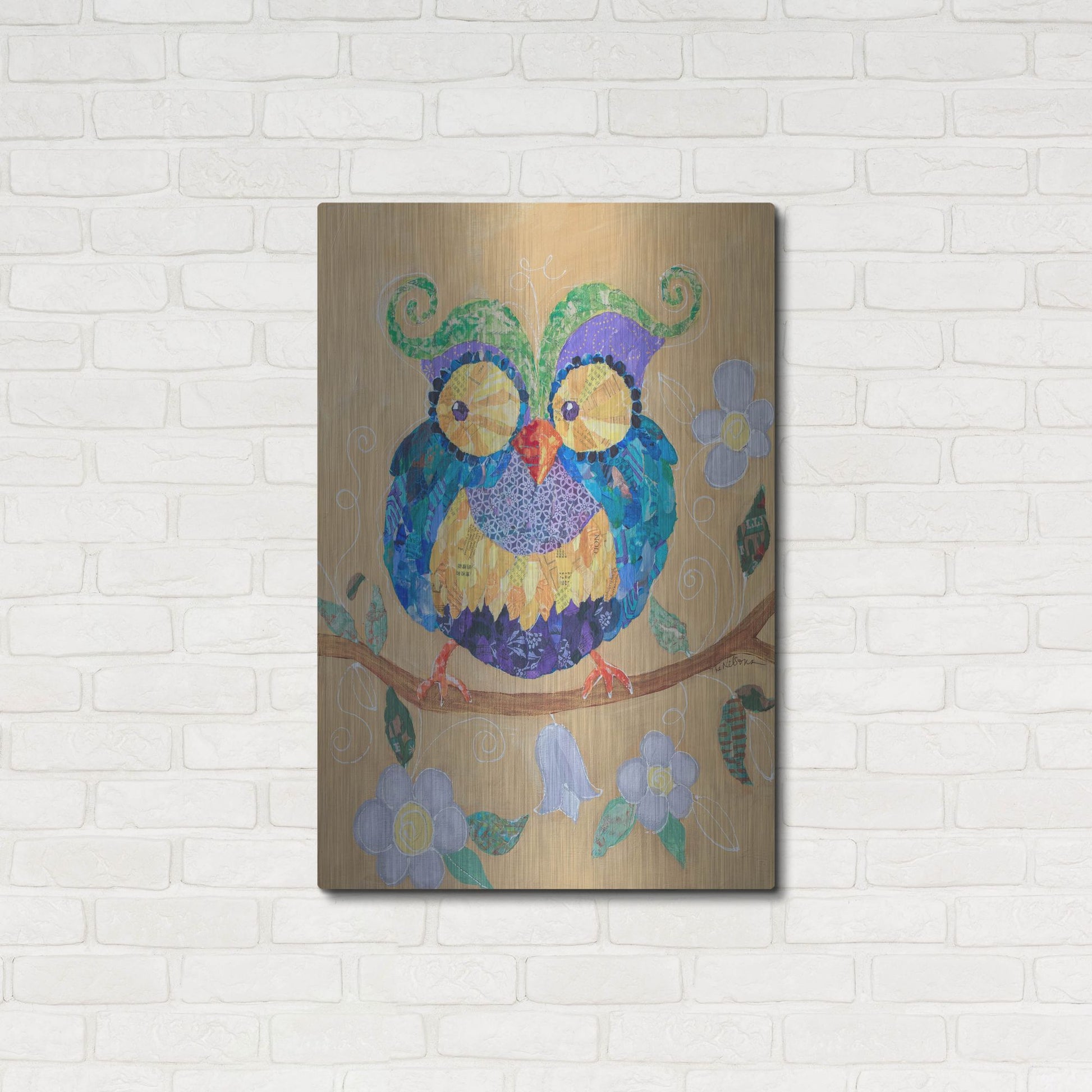 Luxe Metal Art 'Owl Always Love You Too' by St. Hilaire Elizabeth, Metal Wall Art,24x36