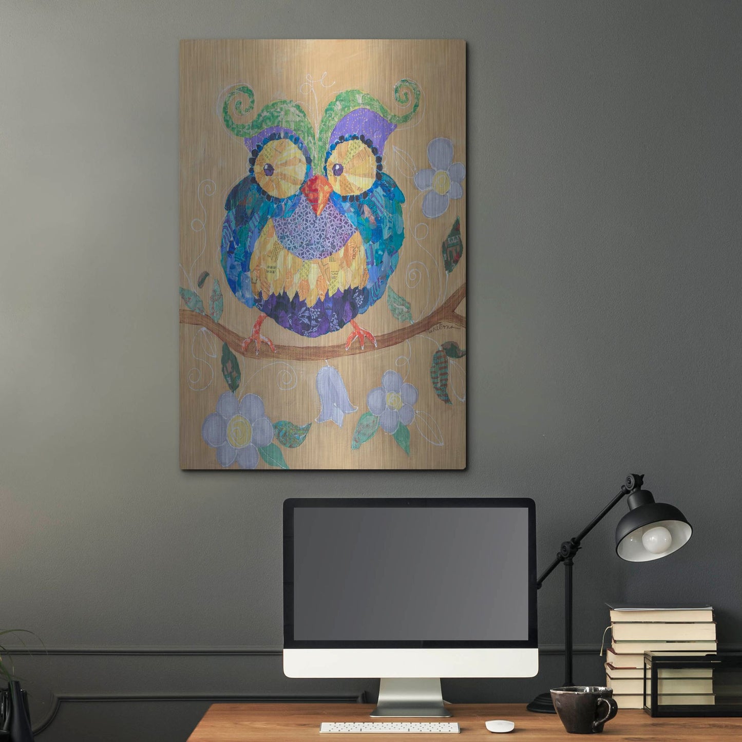 Luxe Metal Art 'Owl Always Love You Too' by St. Hilaire Elizabeth, Metal Wall Art,24x36