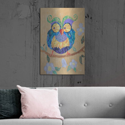 Luxe Metal Art 'Owl Always Love You Too' by St. Hilaire Elizabeth, Metal Wall Art,24x36