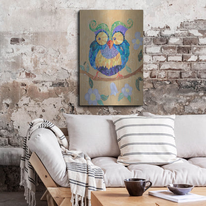 Luxe Metal Art 'Owl Always Love You Too' by St. Hilaire Elizabeth, Metal Wall Art,24x36