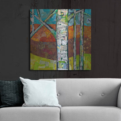 Luxe Metal Art 'Fall Trees 2' by St. Hilaire Elizabeth, Metal Wall Art,36x36