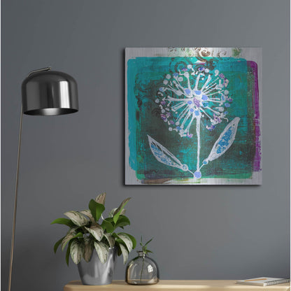 Luxe Metal Art 'Dandilion Blooms' by St. Hilaire Elizabeth, Metal Wall Art,24x24