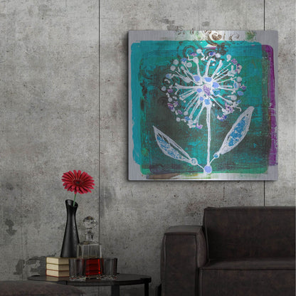 Luxe Metal Art 'Dandilion Blooms' by St. Hilaire Elizabeth, Metal Wall Art,36x36