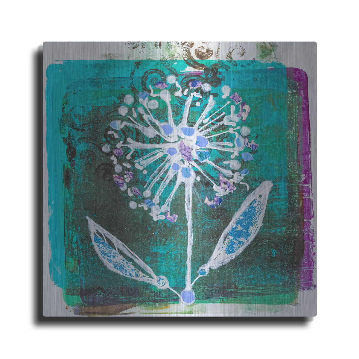 Luxe Metal Art 'Dandilion Blooms' by St. Hilaire Elizabeth, Metal Wall Art