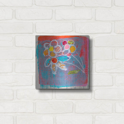 Luxe Metal Art 'Pastel Blooms' by St. Hilaire Elizabeth, Metal Wall Art,12x12