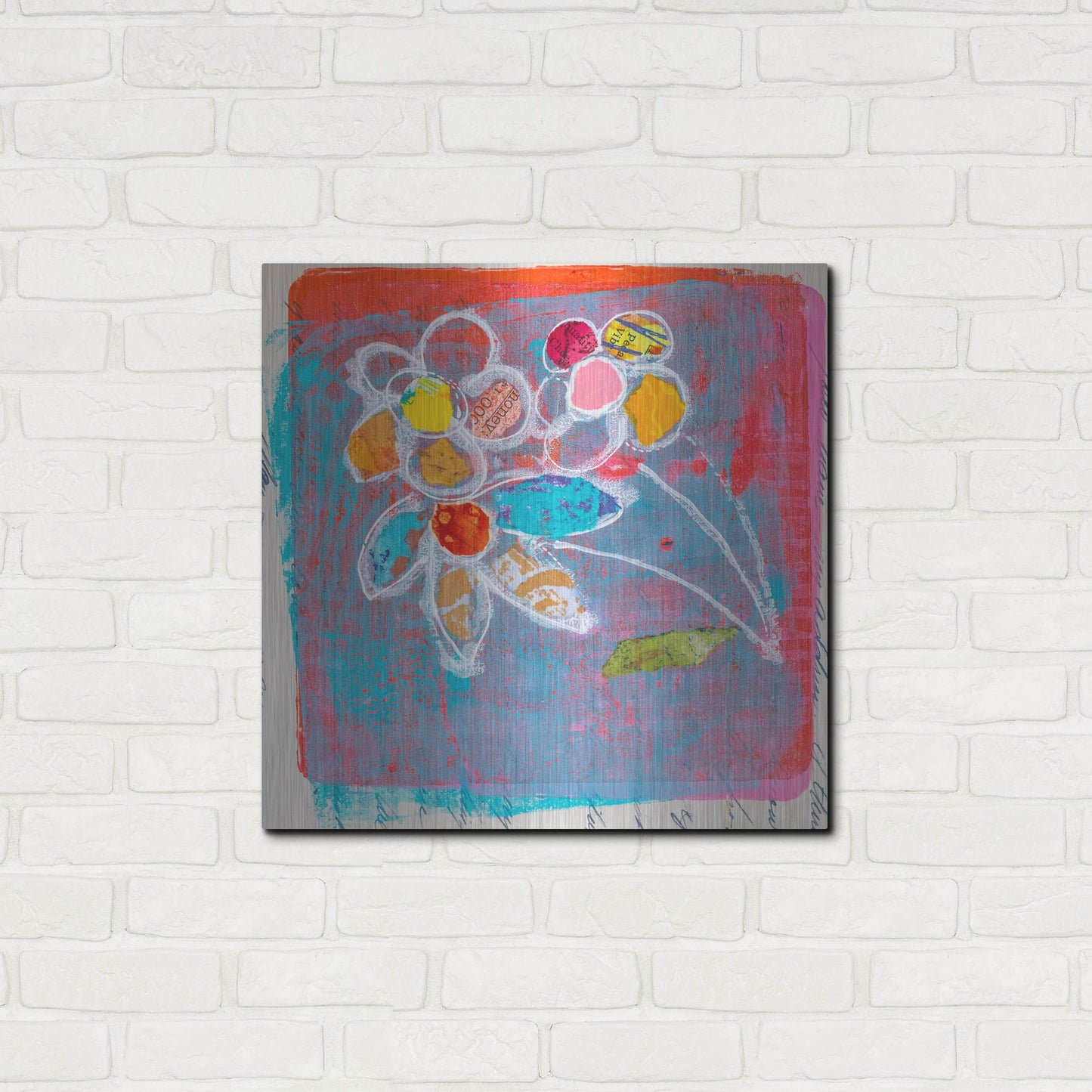 Luxe Metal Art 'Pastel Blooms' by St. Hilaire Elizabeth, Metal Wall Art,24x24