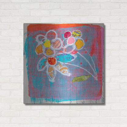 Luxe Metal Art 'Pastel Blooms' by St. Hilaire Elizabeth, Metal Wall Art,36x36