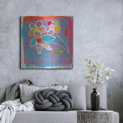 Luxe Metal Art 'Pastel Blooms' by St. Hilaire Elizabeth, Metal Wall Art,36x36