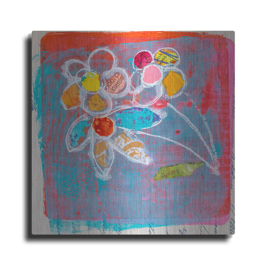 Luxe Metal Art 'Pastel Blooms' by St. Hilaire Elizabeth, Metal Wall Art