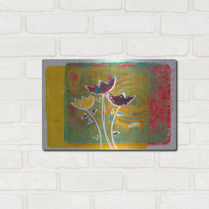 Luxe Metal Art 'Citrus Blooms' by St. Hilaire Elizabeth, Metal Wall Art,16x12