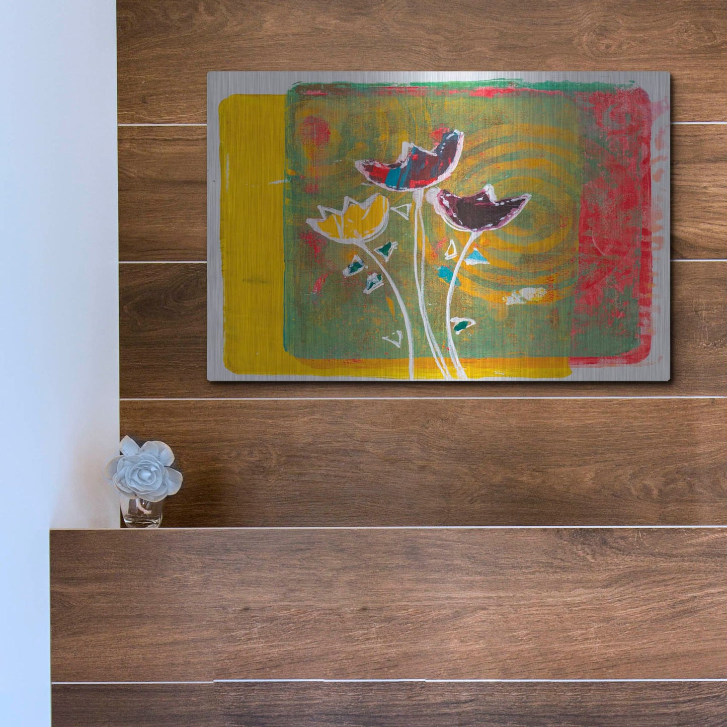 Luxe Metal Art 'Citrus Blooms' by St. Hilaire Elizabeth, Metal Wall Art,16x12