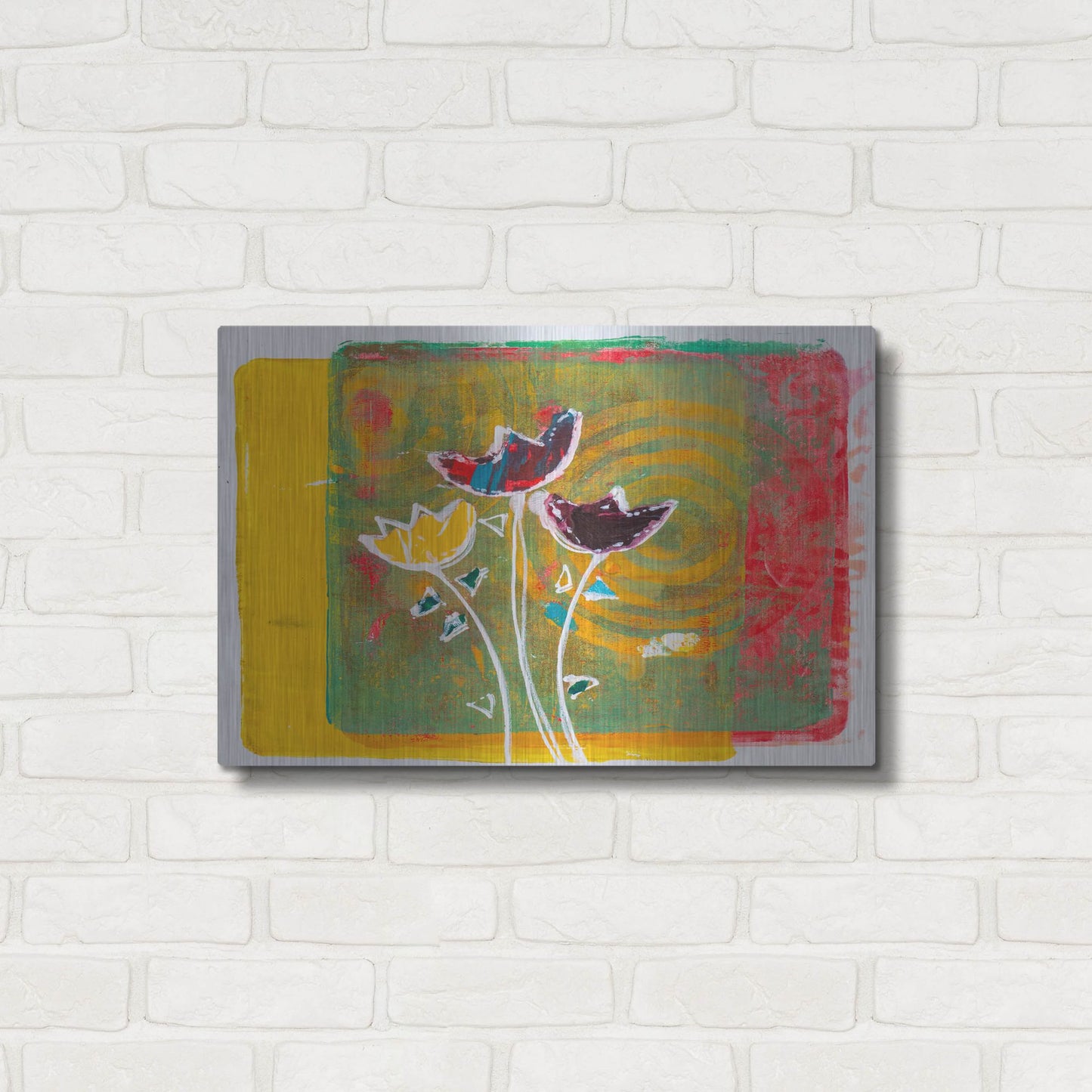 Luxe Metal Art 'Citrus Blooms' by St. Hilaire Elizabeth, Metal Wall Art,24x16