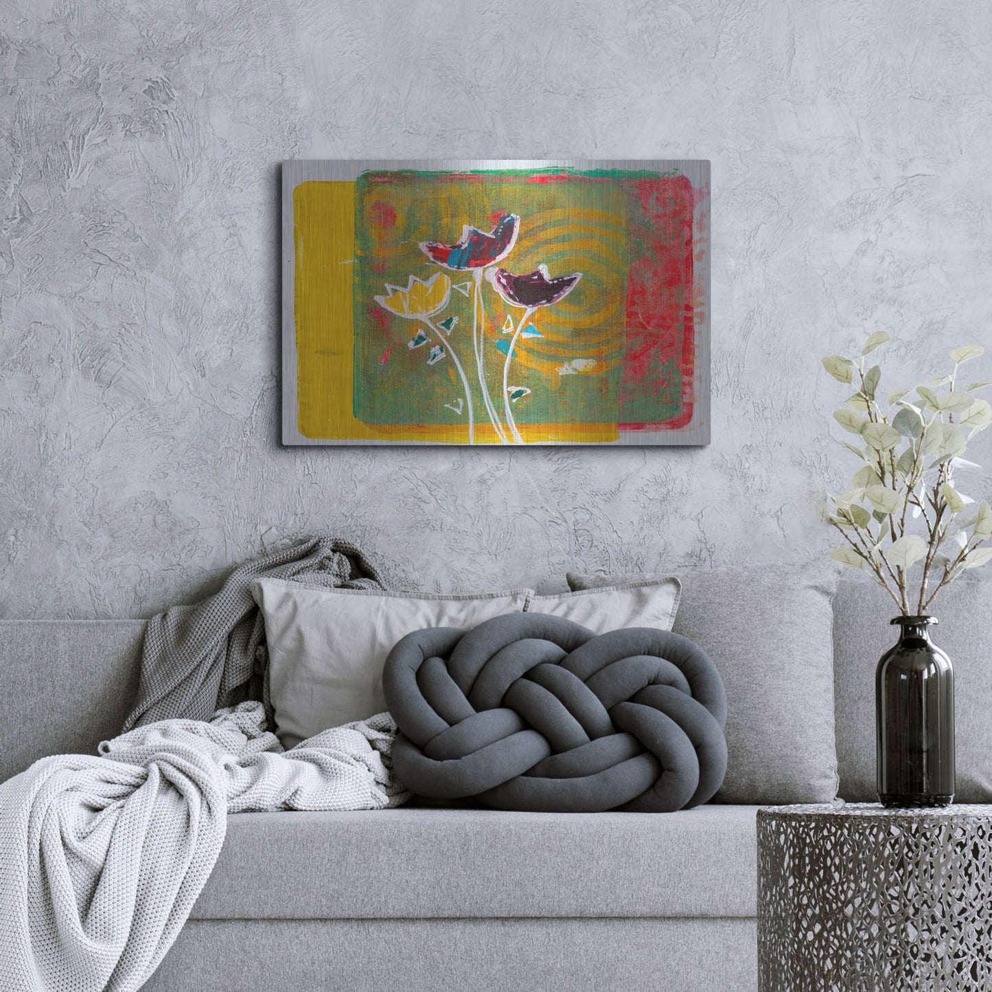 Luxe Metal Art 'Citrus Blooms' by St. Hilaire Elizabeth, Metal Wall Art,36x24