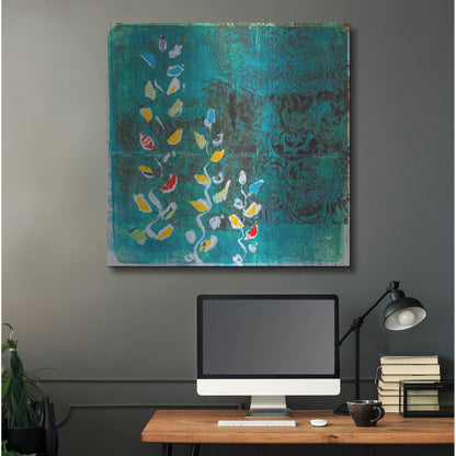 Luxe Metal Art 'Aqua Blooms' by St. Hilaire Elizabeth, Metal Wall Art,36x36