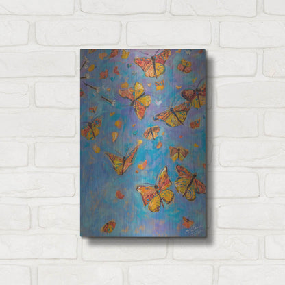 Luxe Metal Art 'Monarch Migration B' by St. Hilaire Elizabeth, Metal Wall Art,12x16