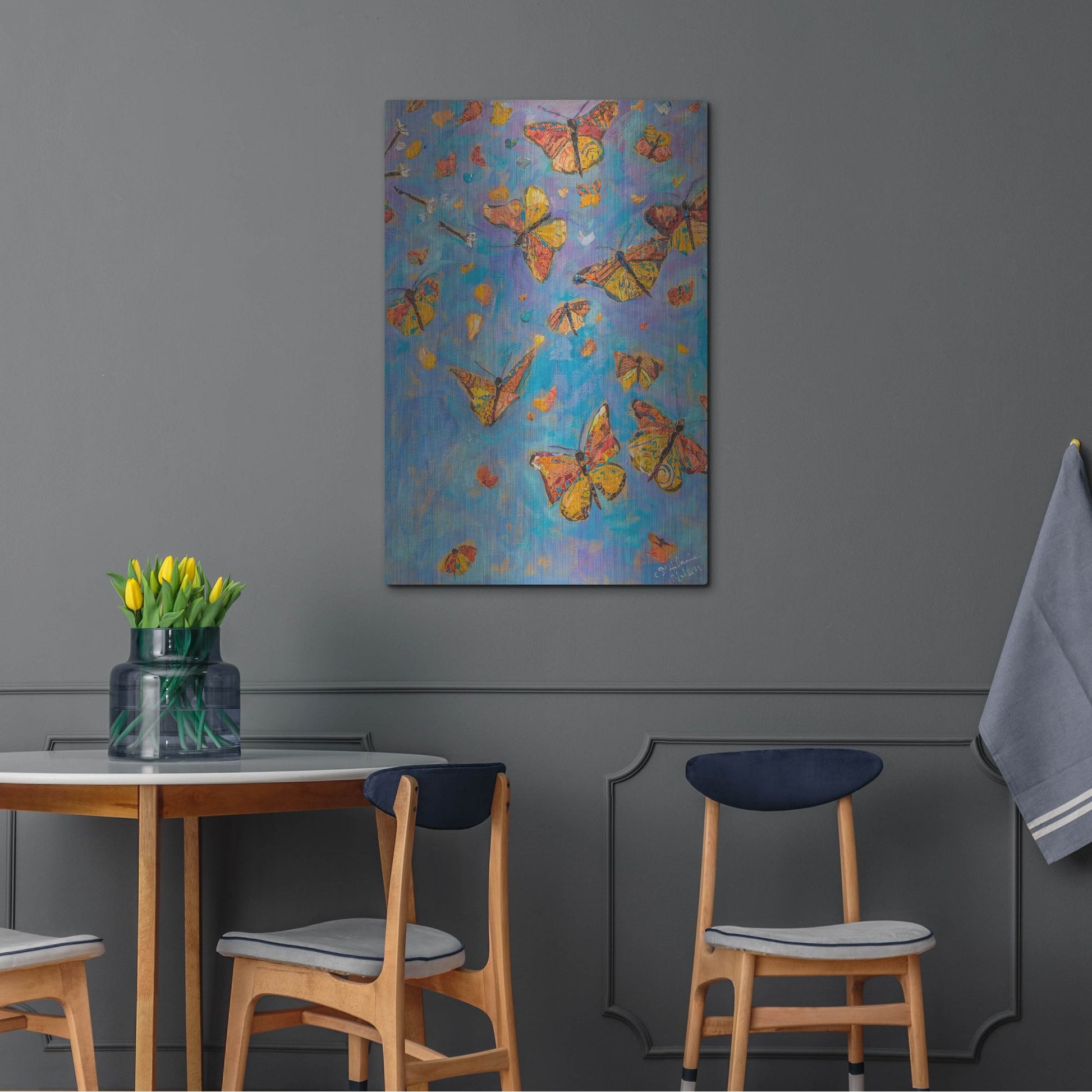 Luxe Metal Art 'Monarch Migration B' by St. Hilaire Elizabeth, Metal Wall Art,24x36