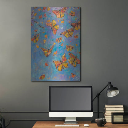 Luxe Metal Art 'Monarch Migration B' by St. Hilaire Elizabeth, Metal Wall Art,24x36