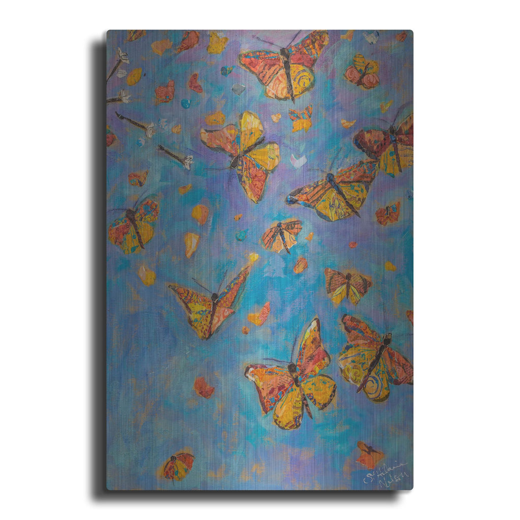 Luxe Metal Art 'Monarch Migration B' by St. Hilaire Elizabeth, Metal Wall Art