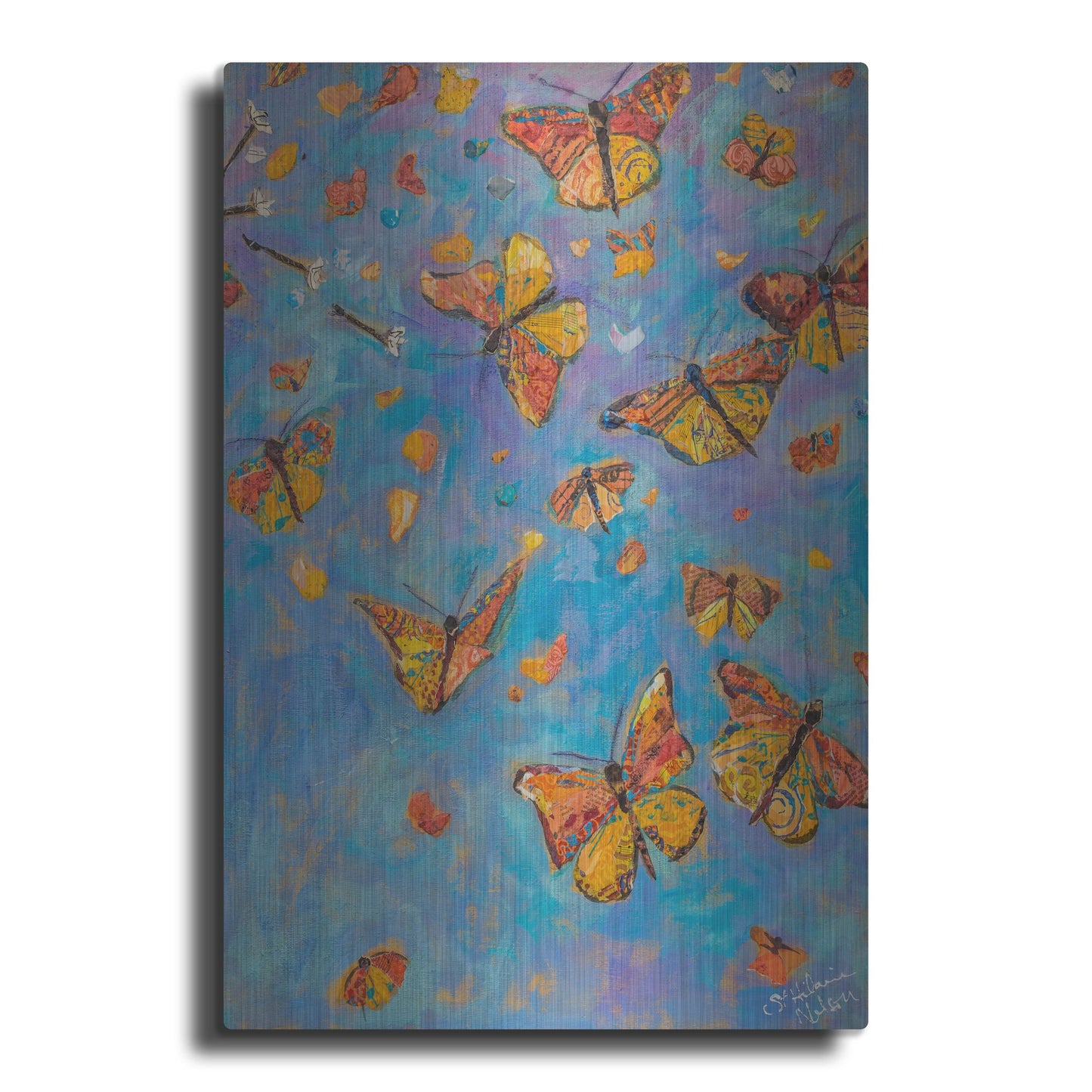 Luxe Metal Art 'Monarch Migration B' by St. Hilaire Elizabeth, Metal Wall Art