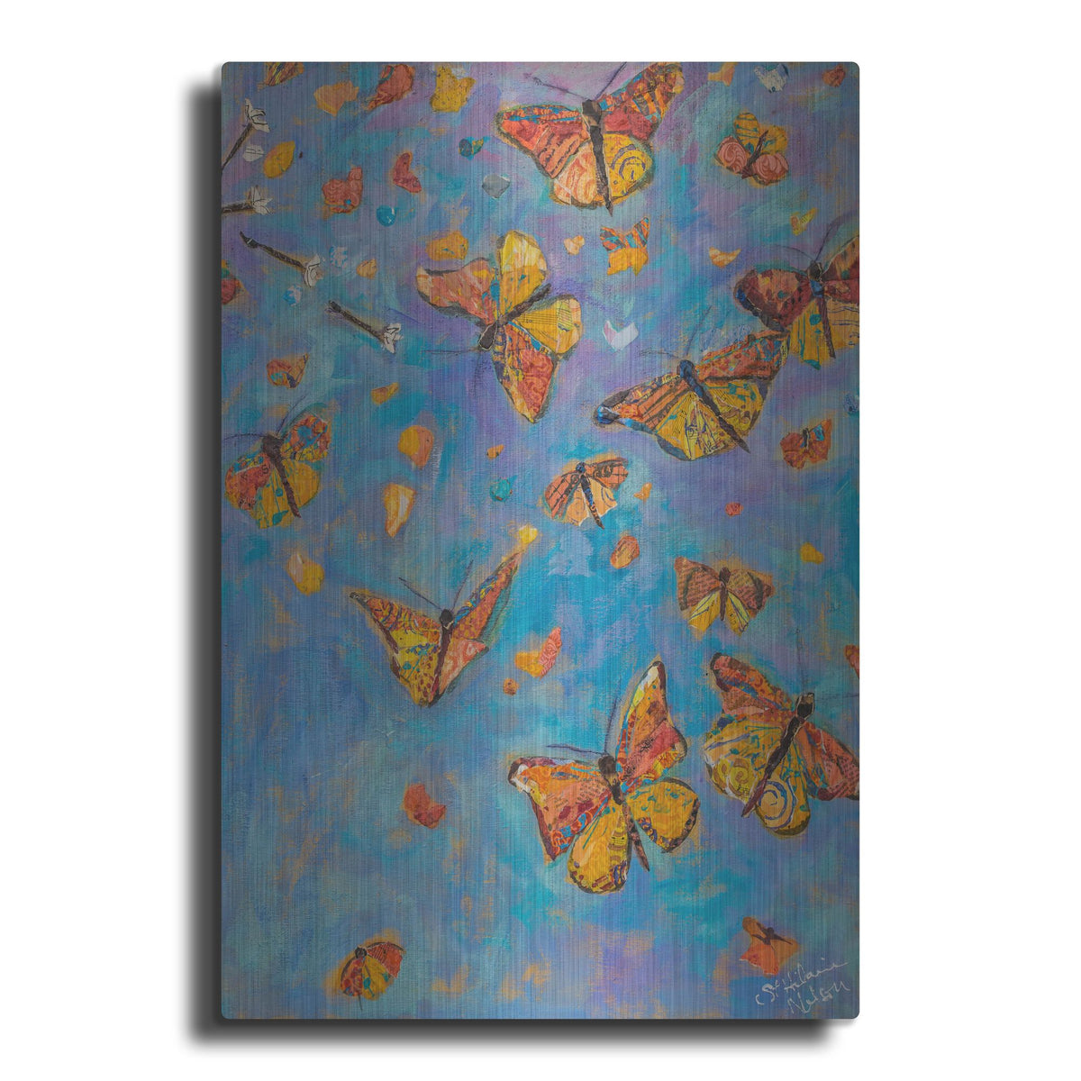 Luxe Metal Art 'Monarch Migration B' by St. Hilaire Elizabeth, Metal Wall Art