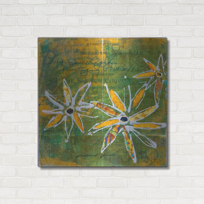 Luxe Metal Art 'Lime Blooms' by St. Hilaire Elizabeth, Metal Wall Art,36x36