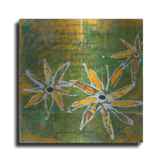 Luxe Metal Art 'Lime Blooms' by St. Hilaire Elizabeth, Metal Wall Art