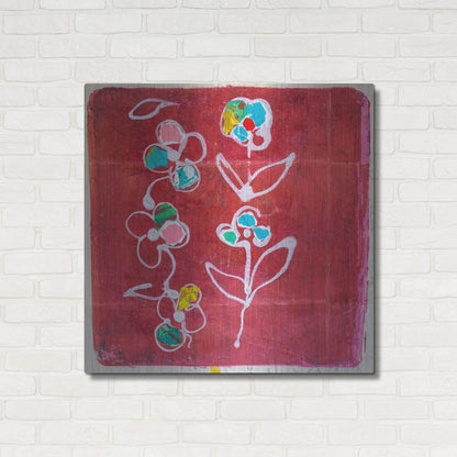 Luxe Metal Art 'Hot Pink Blooms' by St. Hilaire Elizabeth, Metal Wall Art,36x36