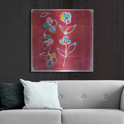 Luxe Metal Art 'Hot Pink Blooms' by St. Hilaire Elizabeth, Metal Wall Art,36x36