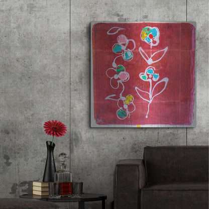 Luxe Metal Art 'Hot Pink Blooms' by St. Hilaire Elizabeth, Metal Wall Art,36x36