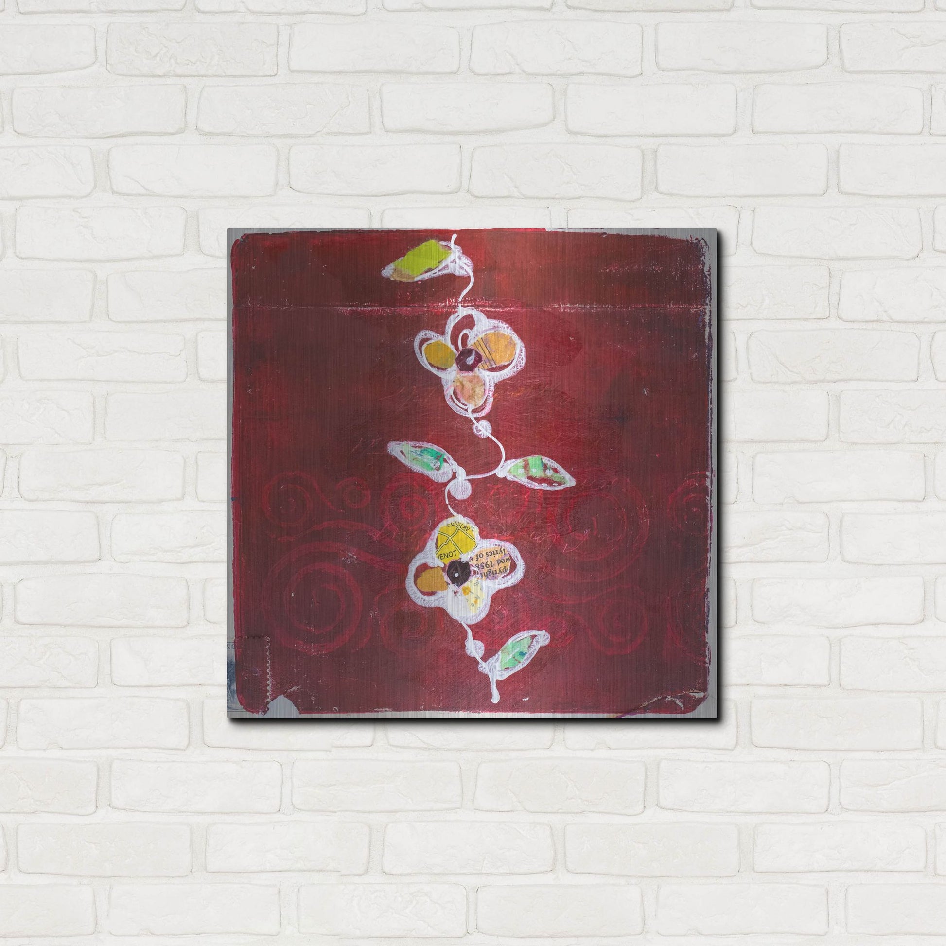 Luxe Metal Art 'Red Blooms' by St. Hilaire Elizabeth, Metal Wall Art,24x24