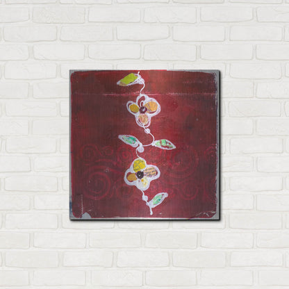 Luxe Metal Art 'Red Blooms' by St. Hilaire Elizabeth, Metal Wall Art,24x24