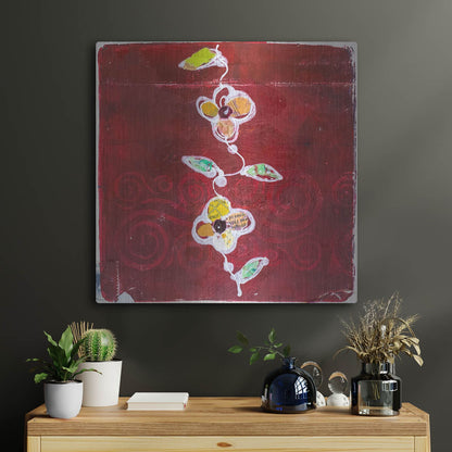 Luxe Metal Art 'Red Blooms' by St. Hilaire Elizabeth, Metal Wall Art,24x24