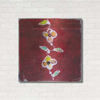 Luxe Metal Art 'Red Blooms' by St. Hilaire Elizabeth, Metal Wall Art,36x36
