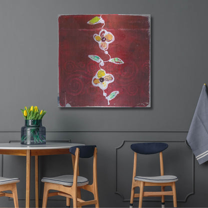 Luxe Metal Art 'Red Blooms' by St. Hilaire Elizabeth, Metal Wall Art,36x36