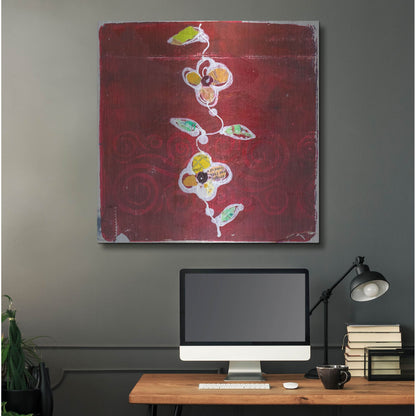 Luxe Metal Art 'Red Blooms' by St. Hilaire Elizabeth, Metal Wall Art,36x36