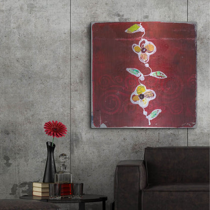 Luxe Metal Art 'Red Blooms' by St. Hilaire Elizabeth, Metal Wall Art,36x36