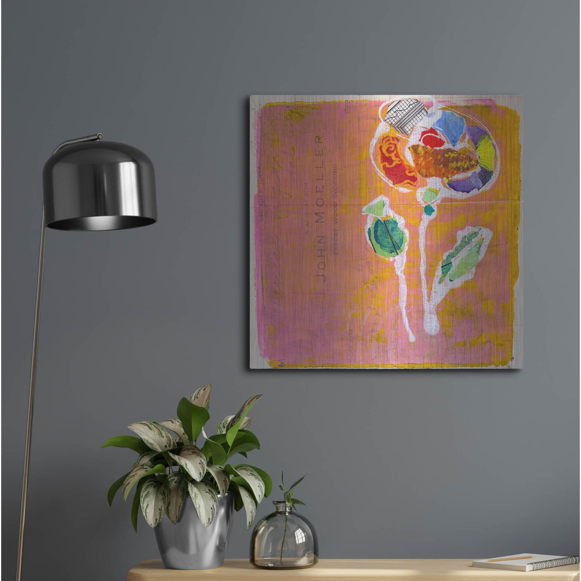 Luxe Metal Art 'Pink Blooms' by St. Hilaire Elizabeth, Metal Wall Art,24x24